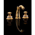Mezclador de lavabo de 3 orificios Devon&Devon Excelsior Swan EXC-SW101CR | Edilceram Design