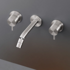 CEA Milo360 MIL39 mezclador de pared para lavabo con dos grifos y caño giratorio | Edilceram Design